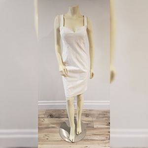 NWT cotton-linen blend white dress